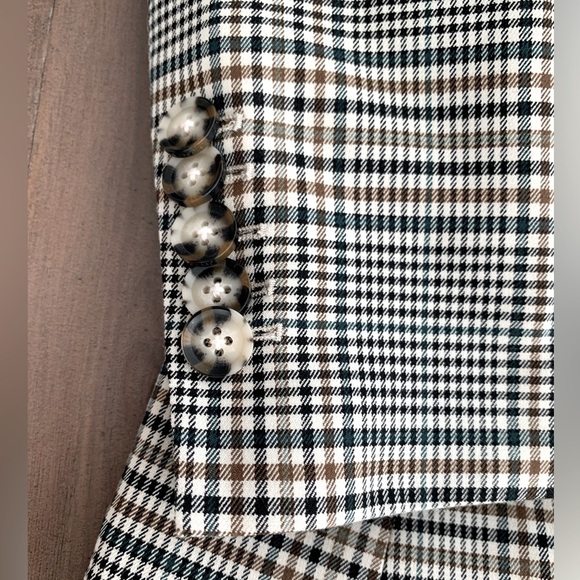 Veronica Beard Ryanne Belted Plaid Dickey Jacket ecru green multi NWT - Picture 11 of 11